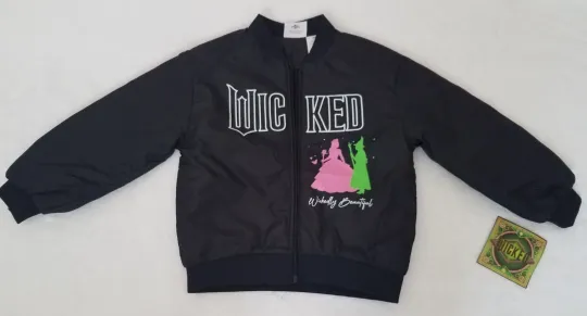 Discover Disney Wicked Youth Girls BOMBER JACKET SIZE MEDIUM  8 BLACK