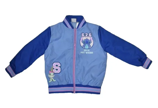 Discover Disney Lilo & Stitch Bomber Baseball Style Jacket Girl Child 6x Zip Up Easy Wash