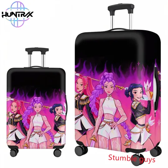 Discover Kpop Demon Hunters Luggage Cover Fits 18-32 Inch Suitcases Cute Anime Travel Protector