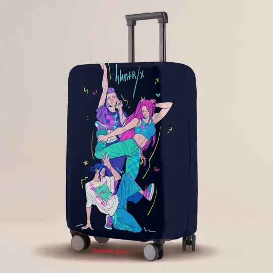 Huntrix Girl Kpop Demon Hunters Cartoon Luggage Protective Cover