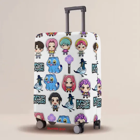 Discover Kpop Demon Hunters Cartoon Luggage Cover Elastic Print Protective Case Suitcase Travel Accessories​