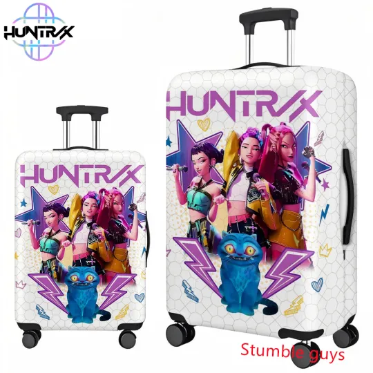 Discover Kpop Demon Hunters Suitcase Cover Travel Protector Fits 18-32 Inch Luggage Anime Style