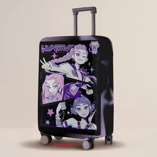 Discover Luggage Protective Cover Kpop Demon Hunters Elastic Cartoon Print Case Travel Must-Have For Suitcase​