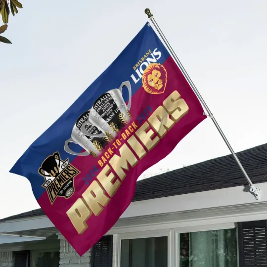 Discover Brisbane Lions 2025 Premiers 3D Double-side House Flag