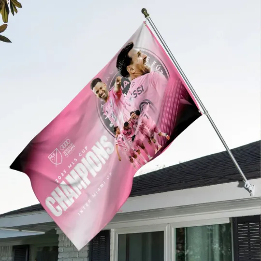 Discover 1Inter 1Miami CF 2025 MLS Cup Champions 3D Double-side House Flag