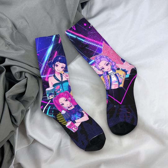 Kpop Demon Hunters Huntrix Socks, Girls and Kids Socks, Mira Rumi Zoey Socks, Kpop Gift
