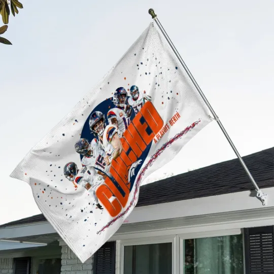 Discover 1Denver Broncos 3D Double-side House Flag