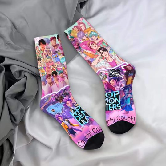 Discover Kpop Demon Hunters Huntrix Socks, Girls and Kids Socks, Mira Rumi Zoey Socks, Unique Kpop Gift