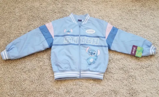 Discover Stitch Ohana 626 girls bomber jacket Small S 6 blue pink