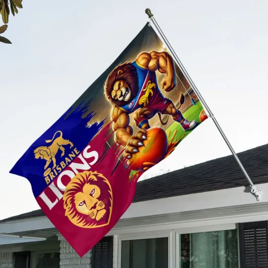 Discover Brisbane Lions 3D Double-side House Flag