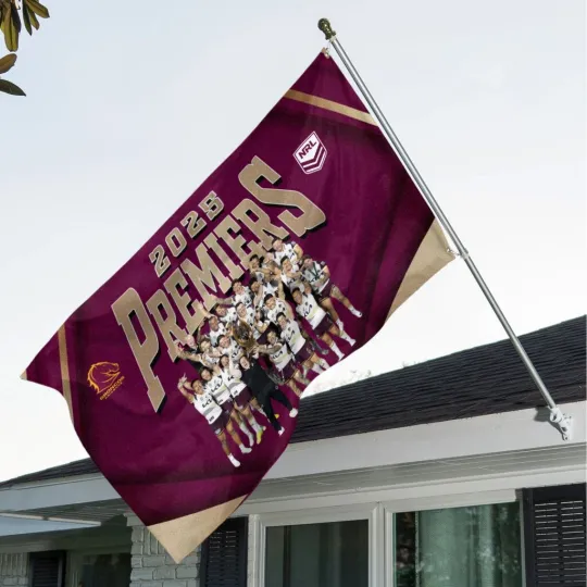 Discover Brisbane Broncos 2025 Premiers 3D Double-side House Flag