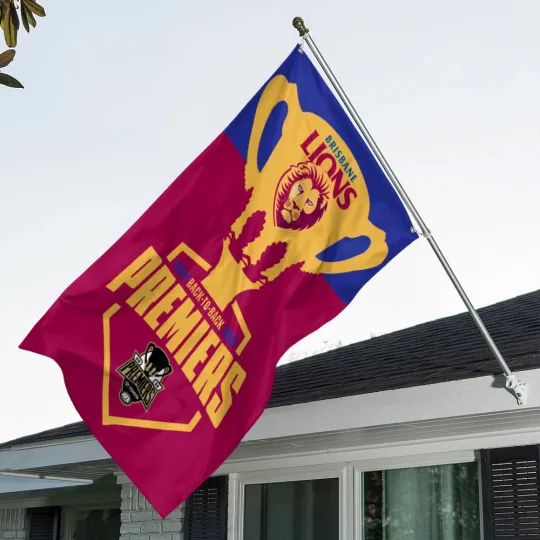 Discover Brisbane Lions Premiers 2025 3D House Flag