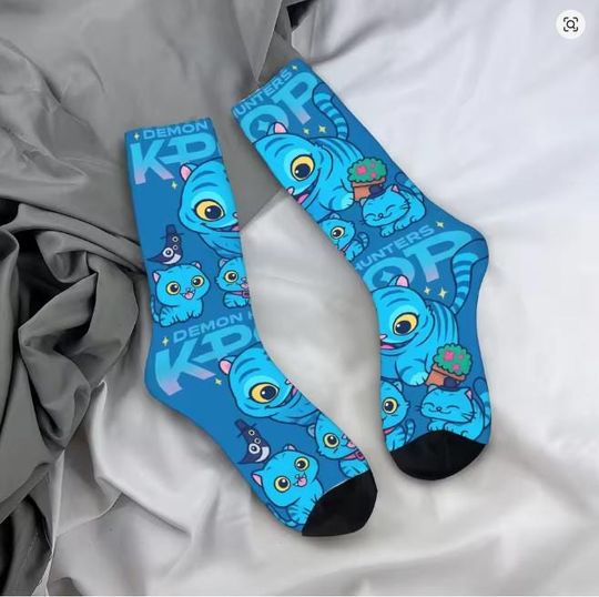 Derpy Tiger Kpop Demon Hunters Socks, Huntrix Girls Socks, Kpop Kids Socks, Mira Rumi Zoey Socks, Kid Socks