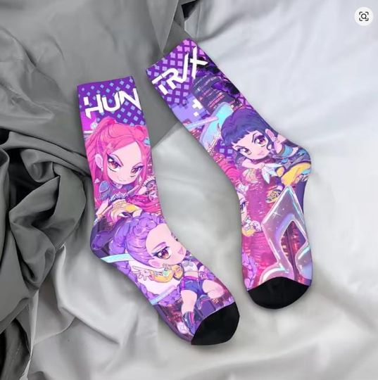 Discover Kpop Demon Hunters Huntrix Socks, Girls & Kids Socks, Mira Rumi Zoey Socks, Unique Kpop Gift