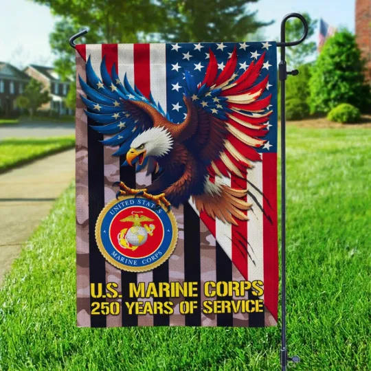 US Marine Corps Double-side Garden Flag 250 Years Of Service