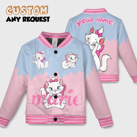 Discover Custom Disney Cute Cat Marie Varsity Jacket, PersonalizedCute Cat Marie Baseball Jacket, Kids Youth Adult Varsity Jacket
