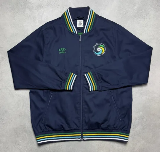 NEW YORK COSMOS 2011 2012 FOOTBALL SOCCER ZIP UP BOMBER JACKET UMBRO sz XL MEN