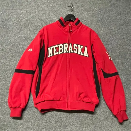 Nebraska Cornhuskers Bomber Jacket Majestic Therma Base Mens Large Football