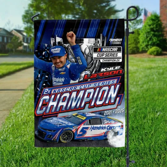 Kyle Larson 2025 NASCAR Cup Series Champion Double-side Garden Flag