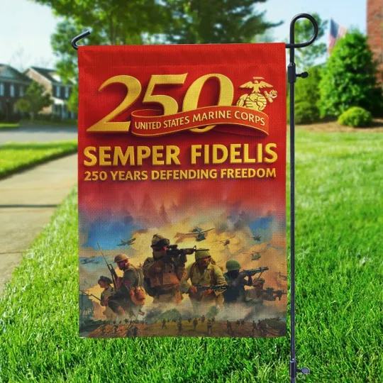 US Marine Corps Double-side Garden Flag 250th Anniversary