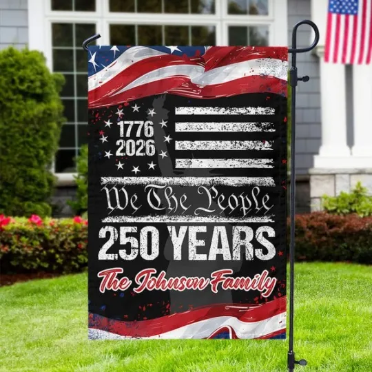 Discover Custom 250 Years USA 250th Birthday 1776-2026 Eagle Garden Flag Gift for Family