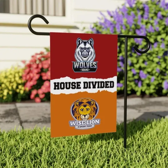 Discover Custom House Divided Garden Flag Double Sided, Hockey, Basketball,