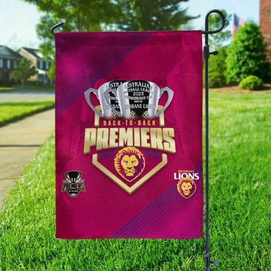 Discover Brisbane Lions Premiers 2025 Double-side Garden Flag
