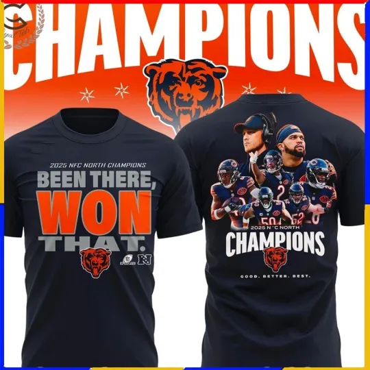 Discover HOT - Chicago Bears 2025 NFC North Division Champions Both Side S-5XL For Fans