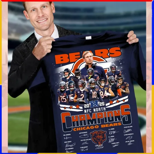 Discover FREESHIP - Chicago Bears 2025 NFC North Division Champions Signature For Fans