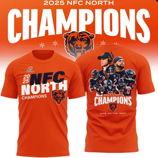 Discover NEW HOT! Chicago Bears 2025 NFC North Division Champions 2 Sides Fan Gifts