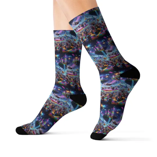 Discover Roblox Gaming Themed Socks, Funky Crew Cartoon Socks for Gamers