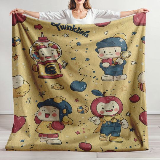 Discover Minky Blanket, Sherpa Fleece, Velveteen Plush, Twinkliele Whimsical, Cartoon Kids Nursery, Cozy Toddler, Playful Child's Gift
