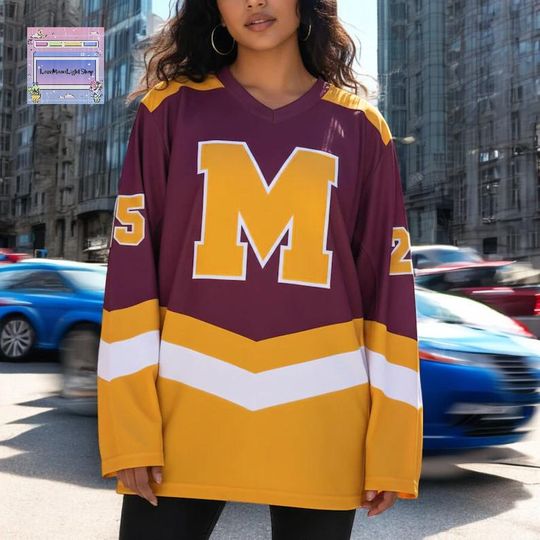 Discover Custom-Designed Hockey Jerseys, Personalized Hockey Jerseys With Names And Numbers. Unique Maroon And Yellow Design.