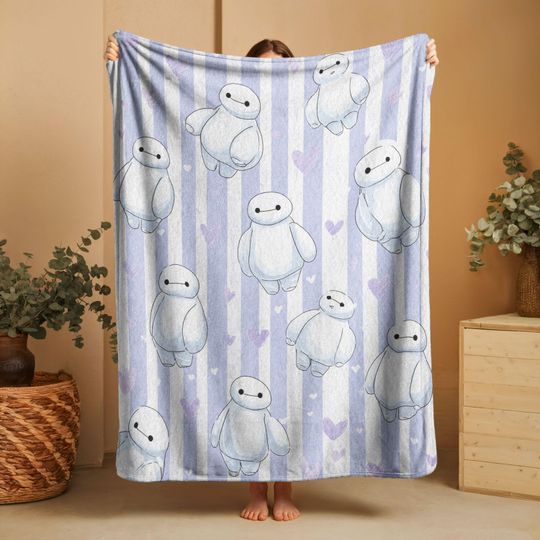 Sherpa Fleece, Velveteen Plush, Baymax Movie Fan, Gift For Kids Room Decor, Daughter Son Birthday, Cartoon Animation Lover