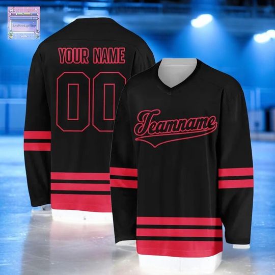 Discover Personalized Team Name & Number Hockey Jersey, Custom Name Uniform, Hockey Jersey For Fans