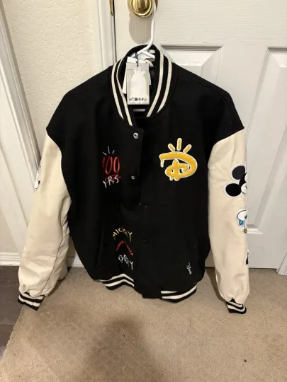 Discover DISNEY x H&M 100 Year Limited Edition logo varsity jacket Large Disney 100 New