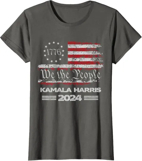 Discover Kamala Harris 2024 US Flag 1776 We The People Gift Ladies' Crewneck T-Shirt
