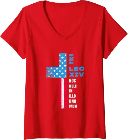 Discover Pope Election Pontifex - USA - Pope Leo XIV Ladies' V-Neck Tshirt
