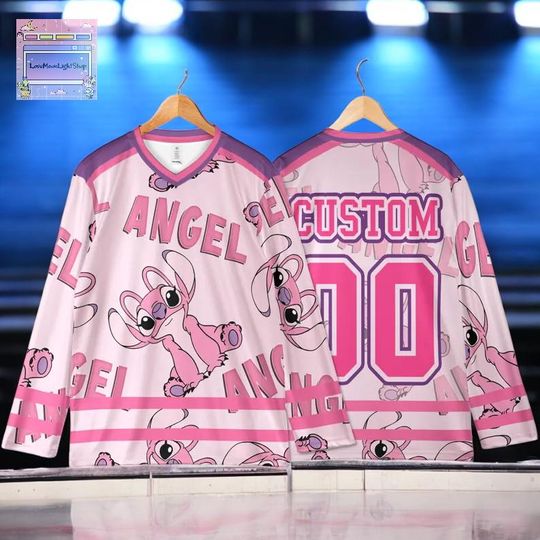 Discover Custom Angel Hockey Jersey, Personalized Disney Angel Shirt, Classic Cartoon Team Outfit, Matching Family Disney Hockey