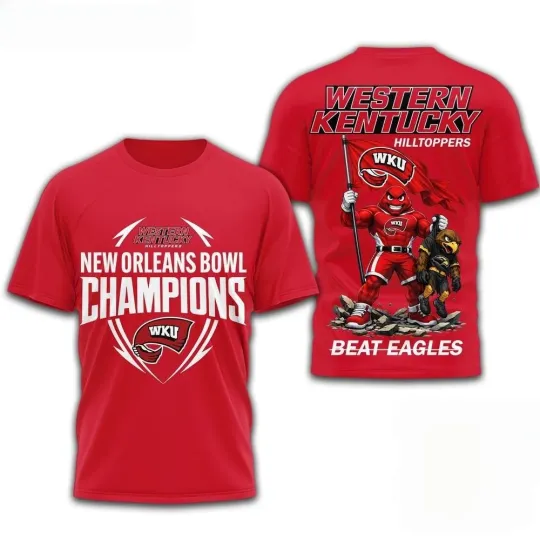 Kentucky Hilltoppers New Orleans Bowl Champions 3D Shirt
