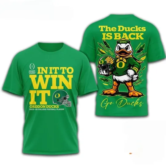 Oregon 2025-26 College Football Play Off 3D Shirt