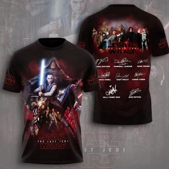 Star Wars 50th Anniversary Characters Signature T-shirt 3D
