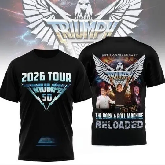 Discover Trivph rock n roll Tour black 2 sides 3D T-shirt