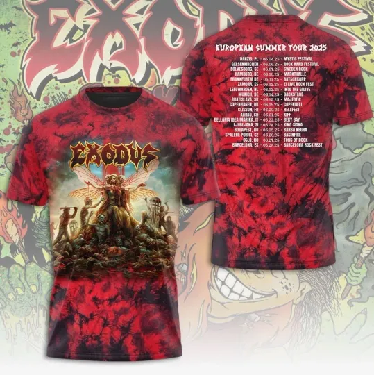 Discover Exodus Band European Summer Tour 2025 3D T-Shirt