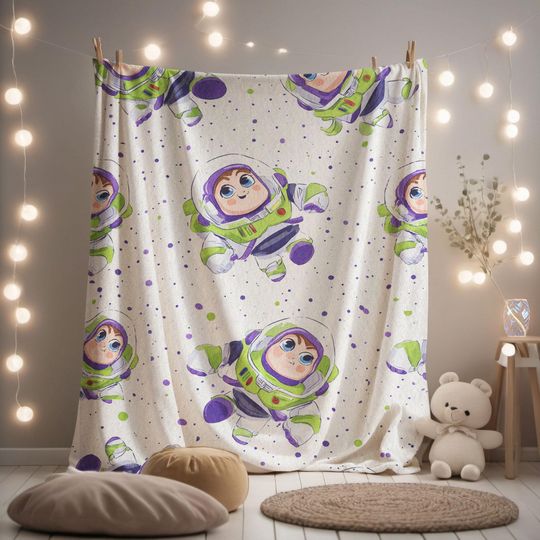 Discover Minky Blanket, Sherpa Fleece, Velveteen Plush, Cute Space Ranger, Kid Cartoon, Nursery Decor Quilt, To Infinity And Beyond, Toddler Birthday