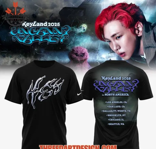 Discover Keyland Uncanny Valley 2025 Tour 3D T-Shirt