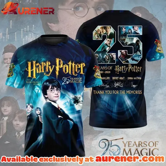 Discover Harry Potter 25th Anniversary 2026 3D T-shirt