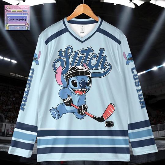 Discover Custom Stitch Hockey Jersey, Disney Hockey Shirt, Personalized Team Jersey, Gift For Hockey Lovers