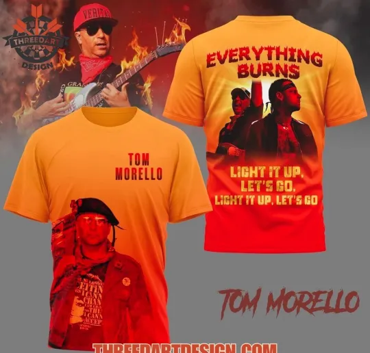Discover Tom Morello Everything Burns 3D T-Shirt