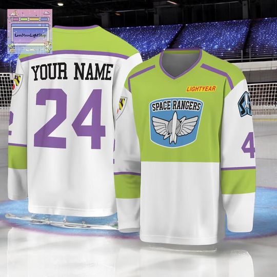 Discover Custom Buzz Lightyear Hockey Jersey, Personalized Disney Toy Story Shirt, Space Ranger Team Outfit, Matching Family Disney Hockey.